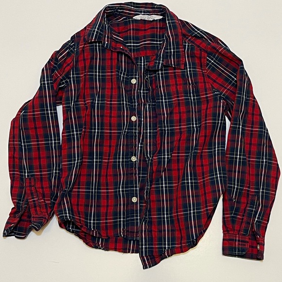 H & M youth plaid button up shirt 8-9y - Picture 1 of 3